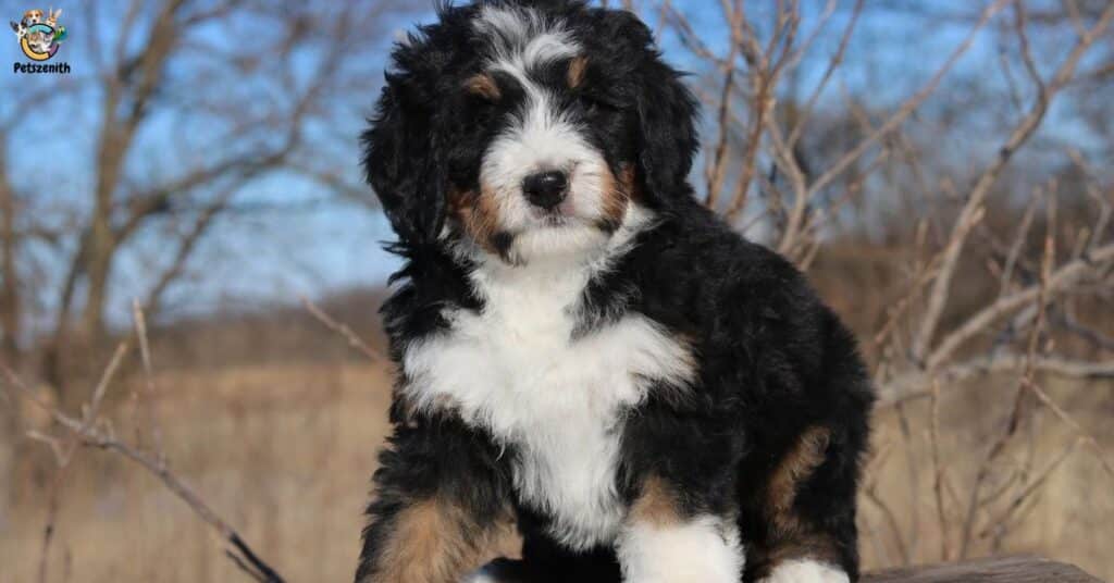 Black and white Goldendoodle