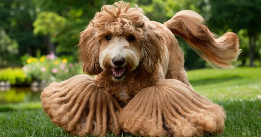 13. Goldendoodle Bell Bottom Haircut