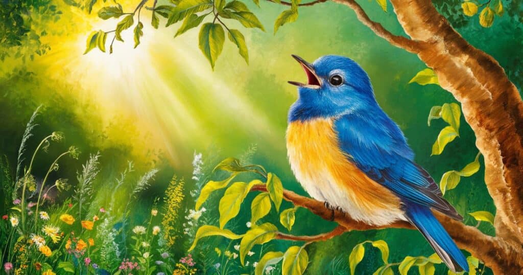 The Cheerful Song of the Bluebird